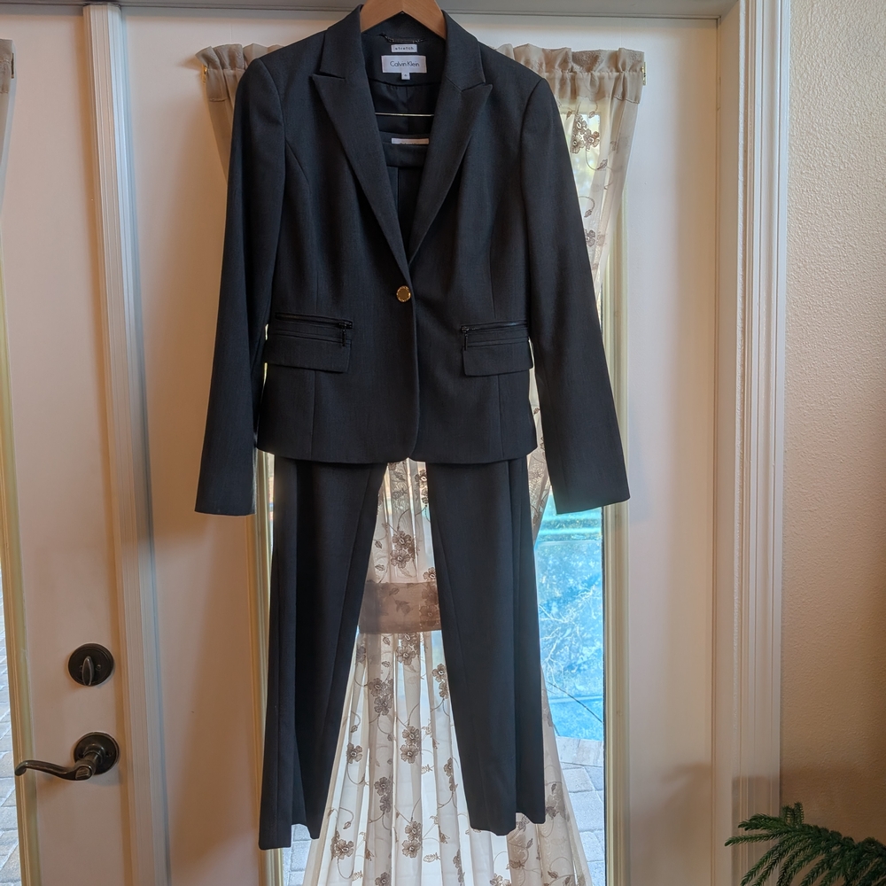 Calvin Klein Gray Women's Jacket & Pants Set